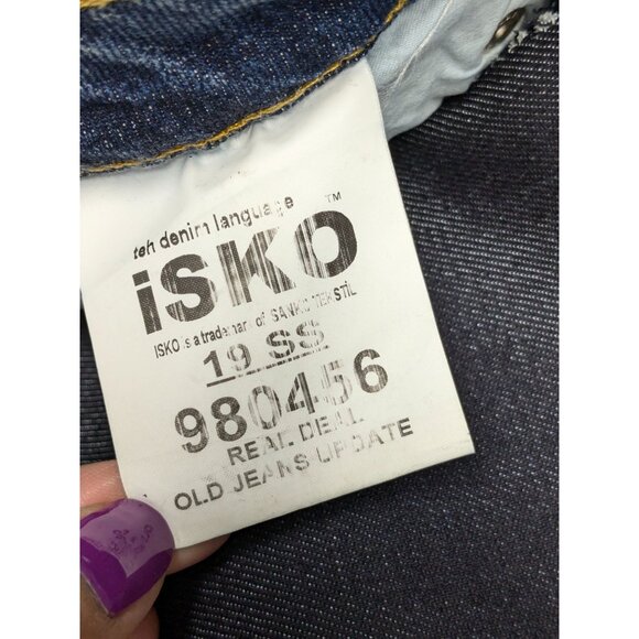 Distressed Denim Jeans Women Size 25.5 Straight Leg Y2K Streetwear Patchwork 90s - Picture 10 of 12